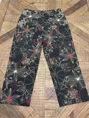 Vintage David Paul New York Floral Wide Leg Crop Capri Pants